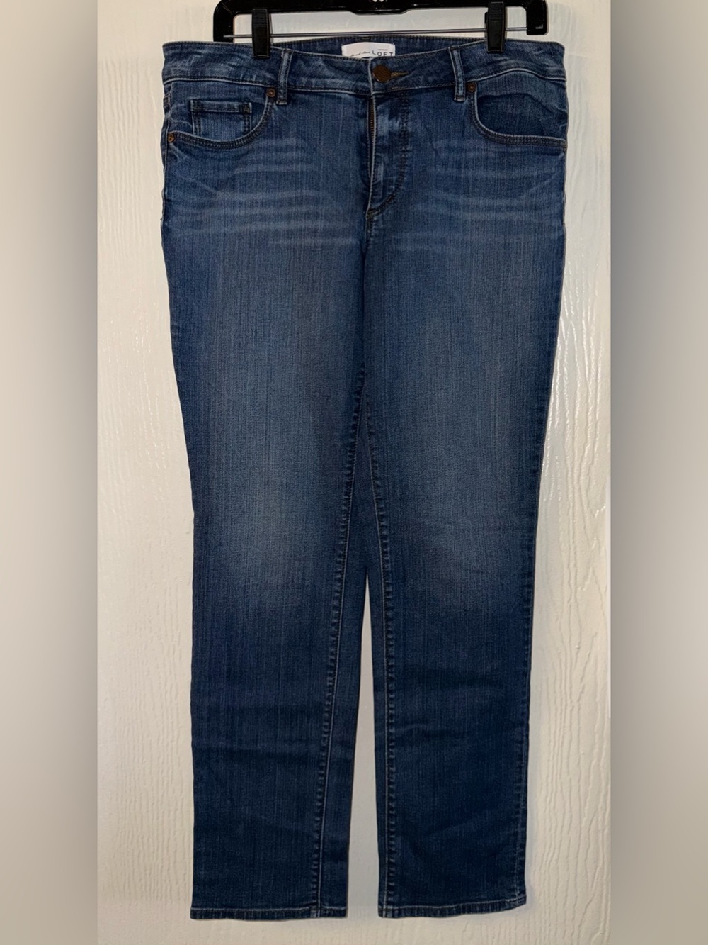 Ann Taylor Loft - Women's Dark Blue Straight-Leg Jeans